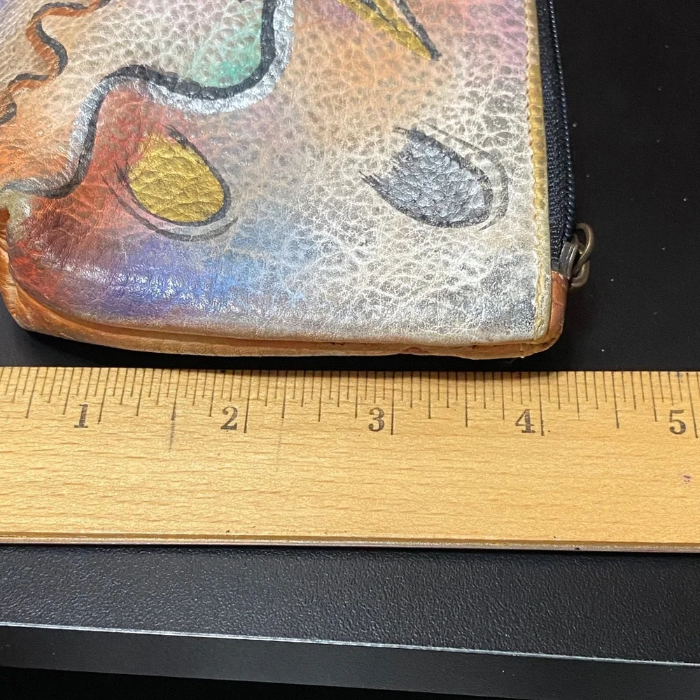 Vintage Sova hand painted Colorful Abstract Patterned makeup signed bag